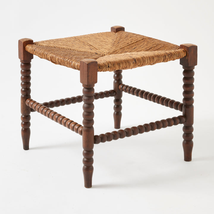 Pair of Vintage Stools with Rush Seats