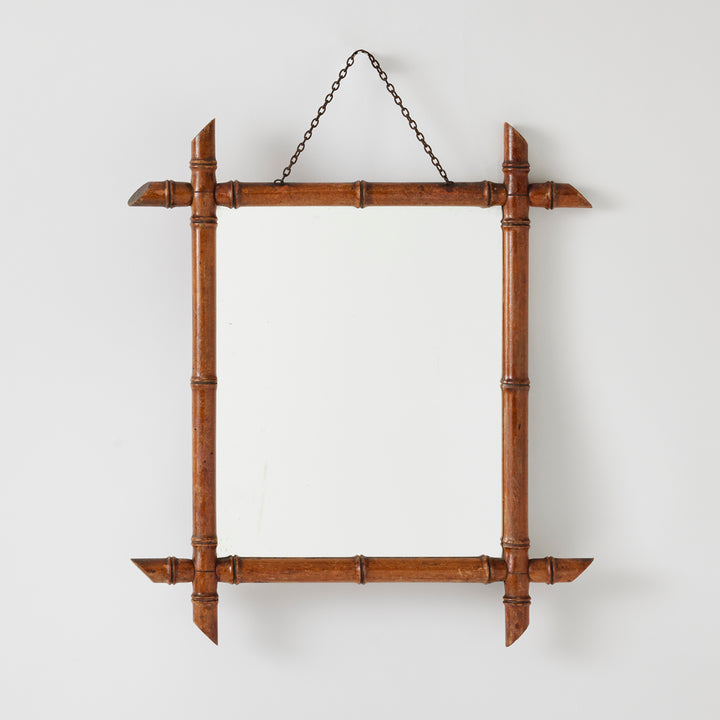 Vintage French Faux Bamboo Mirror