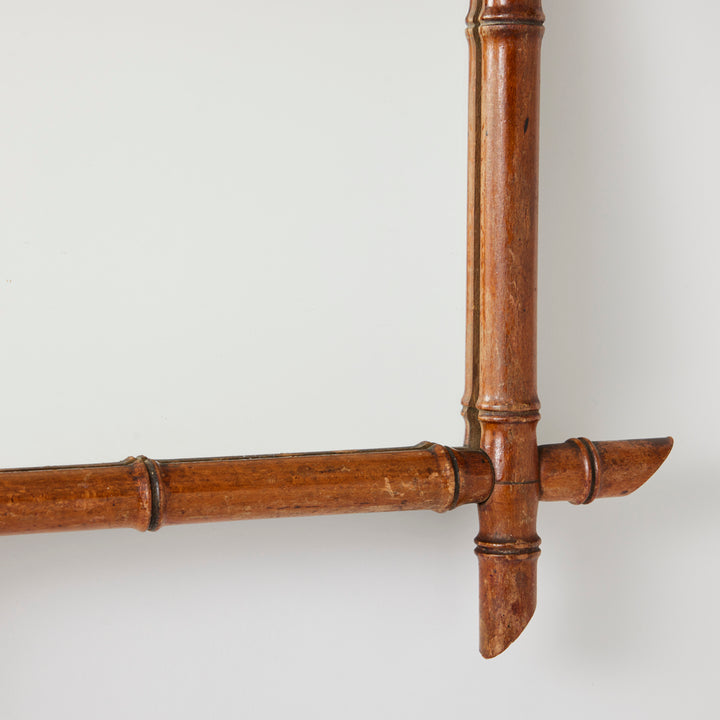 Vintage French Faux Bamboo Mirror