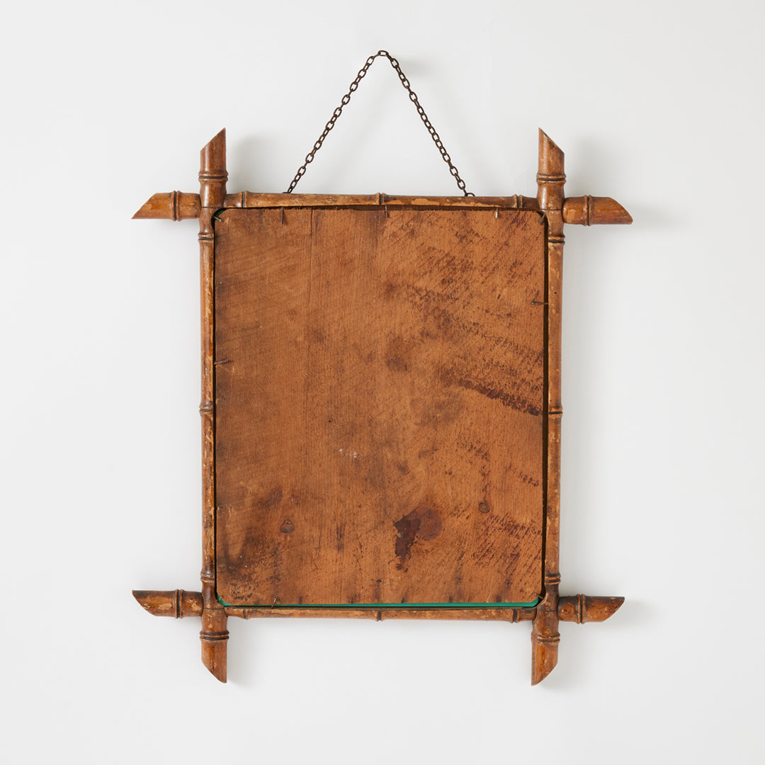 Vintage French Faux Bamboo Mirror
