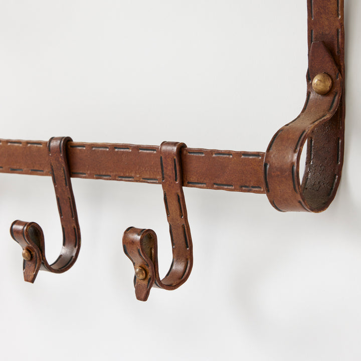 Vintage Faux Leather Hanging Rack