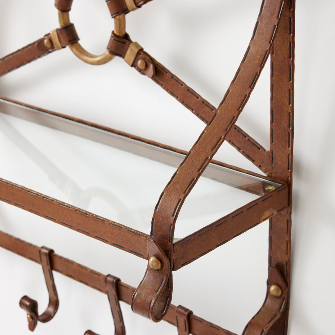Vintage Faux Leather Hanging Rack