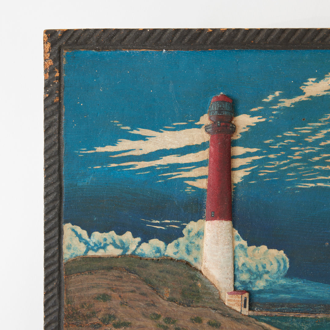 Vintage Lighthouse Relief Painting