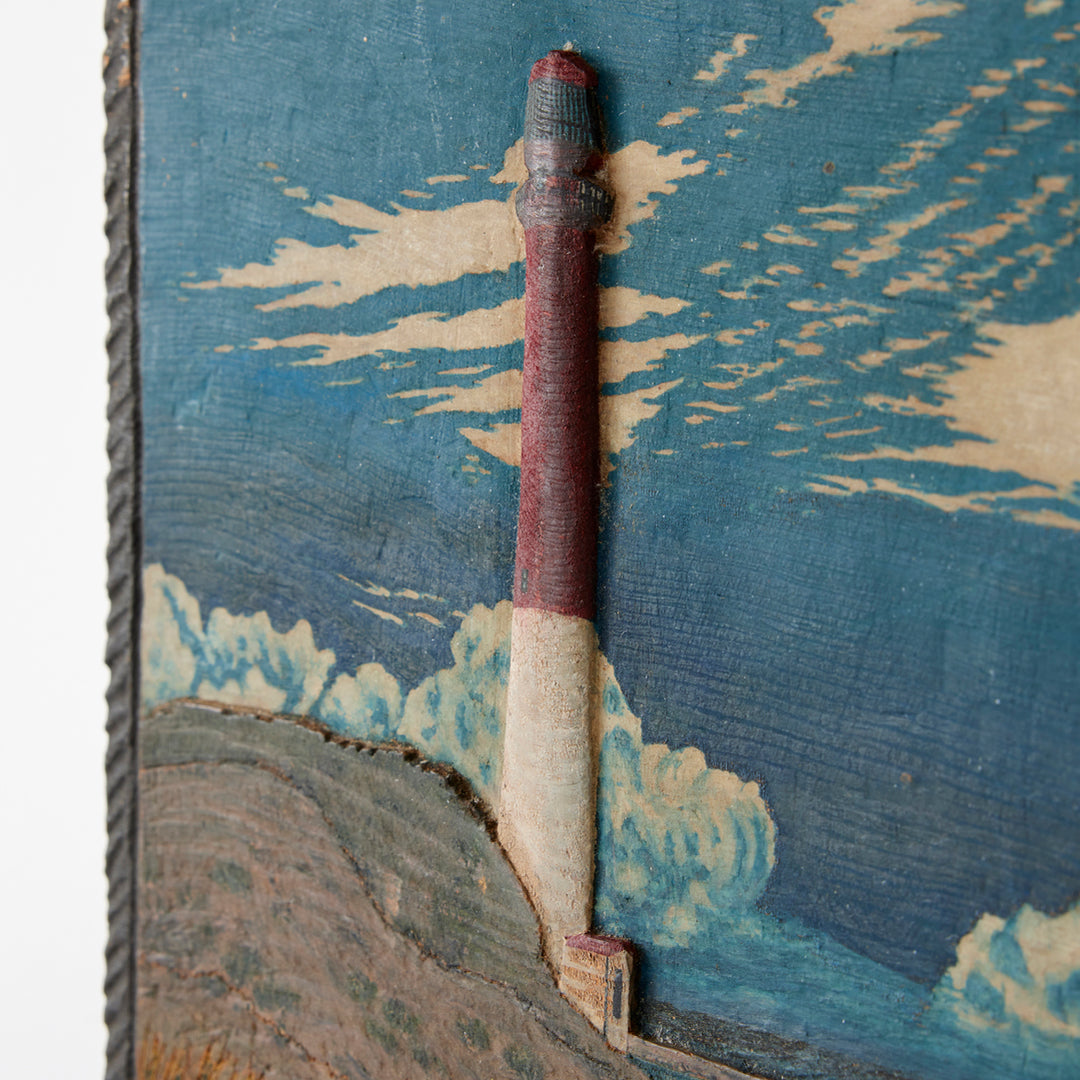 Vintage Lighthouse Relief Painting