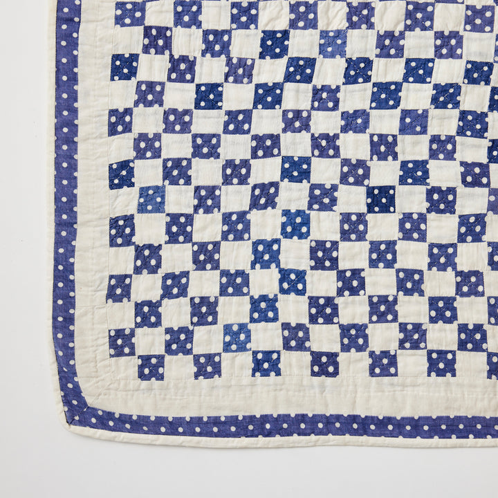 Antique Polka Dot Postage Stamp Quilt, circa 1940