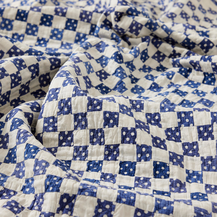 Antique Polka Dot Postage Stamp Quilt, circa 1940