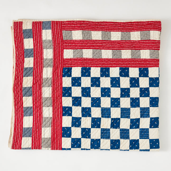 Antique Checkerboard Quilt, circa 1900