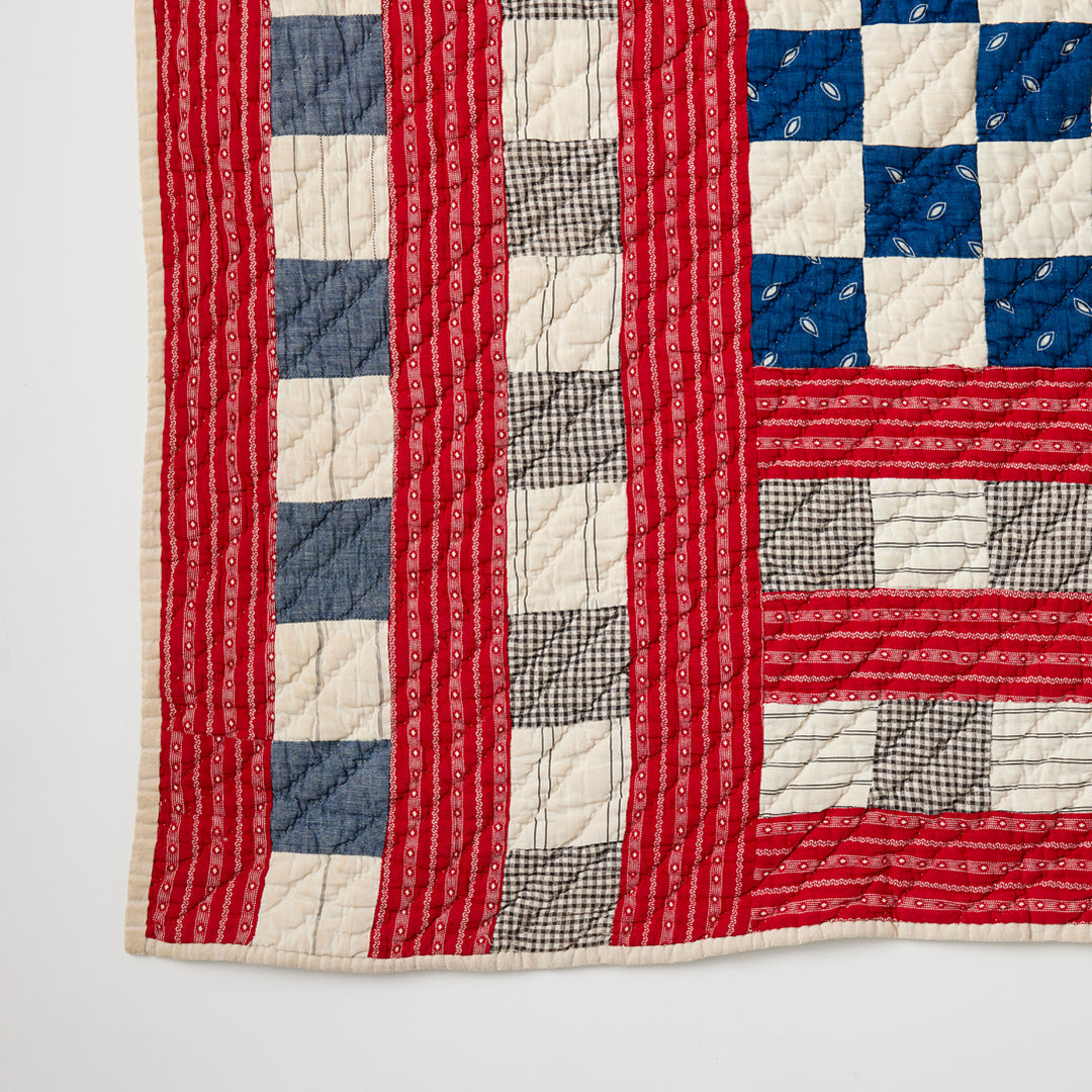 Antique Checkerboard Quilt, circa 1900