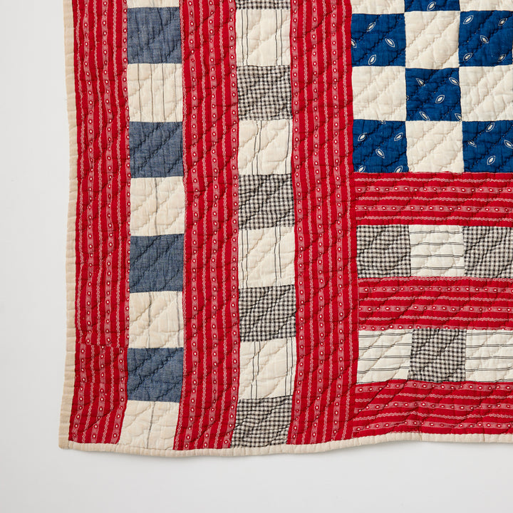 Antique Checkerboard Quilt, circa 1900