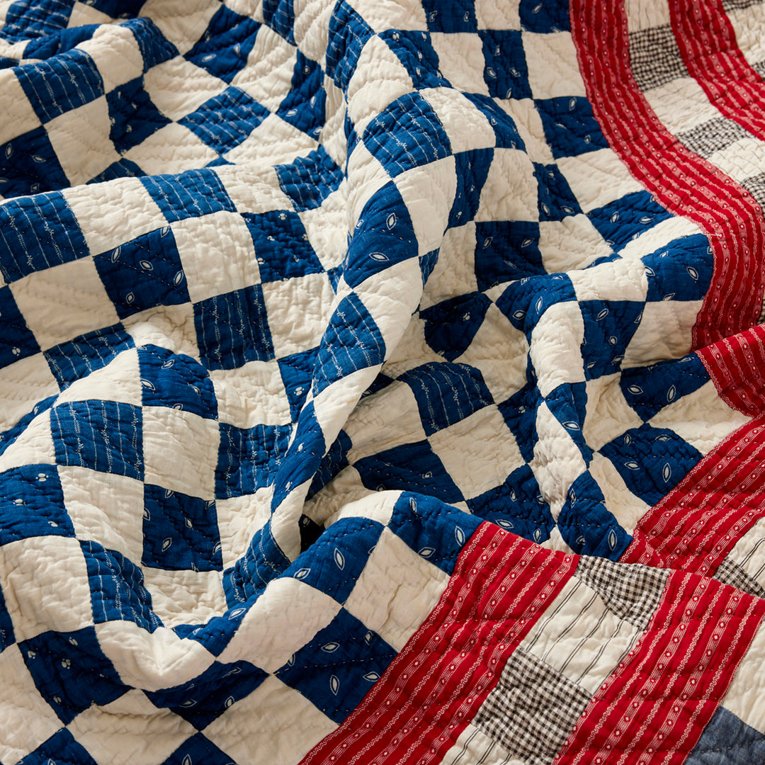 Antique Checkerboard Quilt, circa 1900
