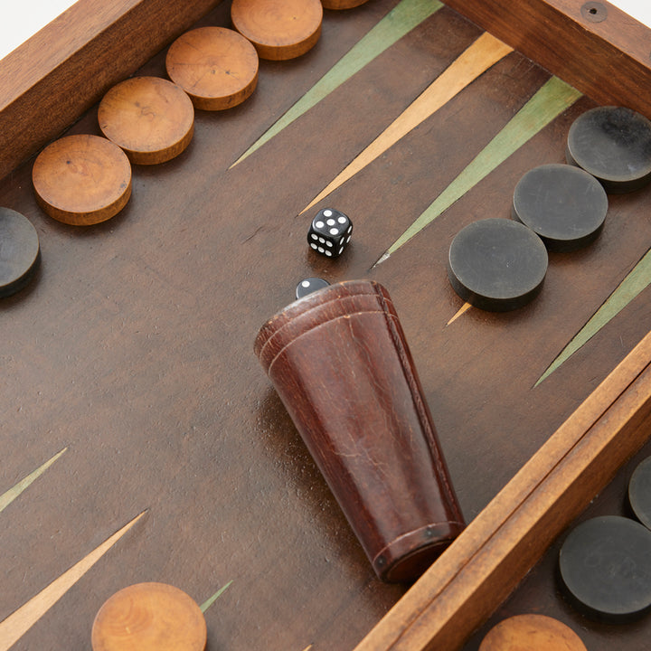 Antique Backgammon and Chess Set, circa 1900