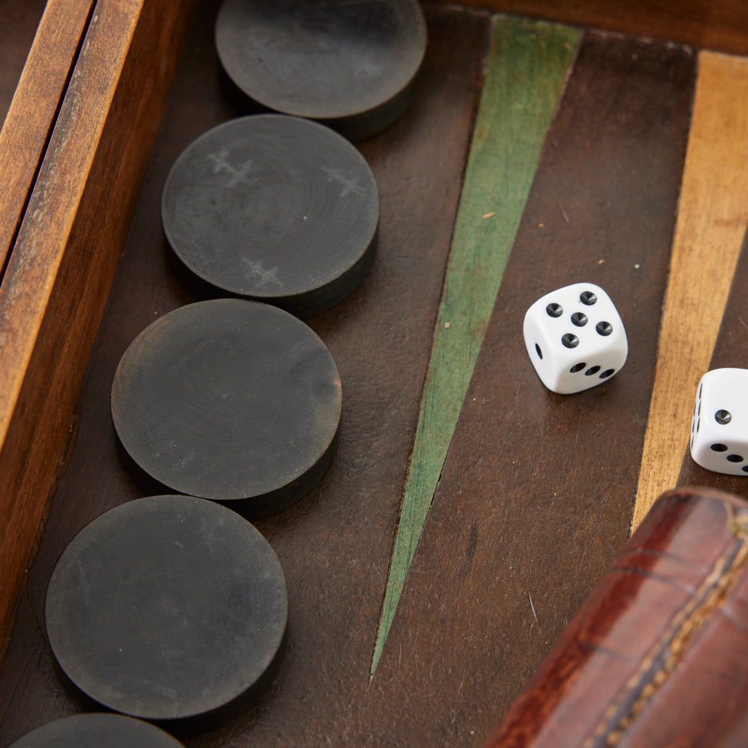 Antique Backgammon and Chess Set, circa 1900