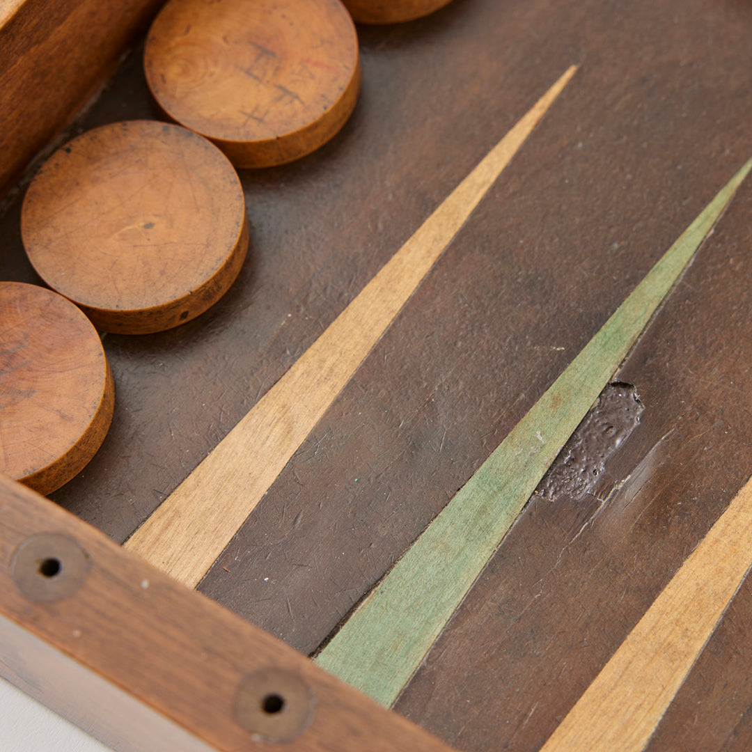 Antique Backgammon and Chess Set, circa 1900