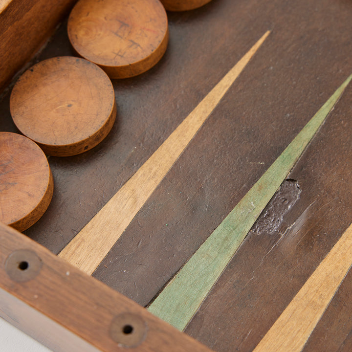 Antique Backgammon and Chess Set, circa 1900