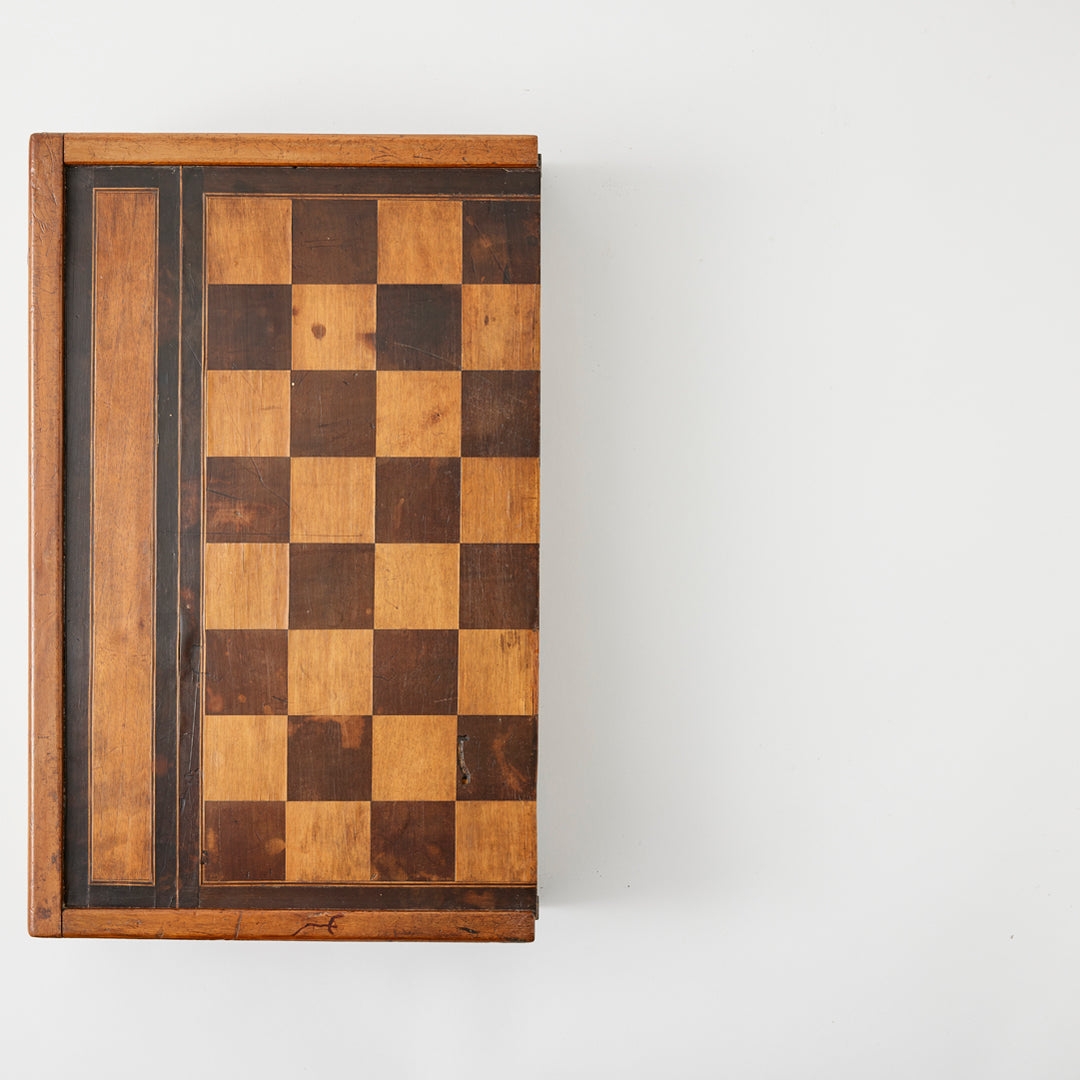 Antique Backgammon and Chess Set, circa 1900