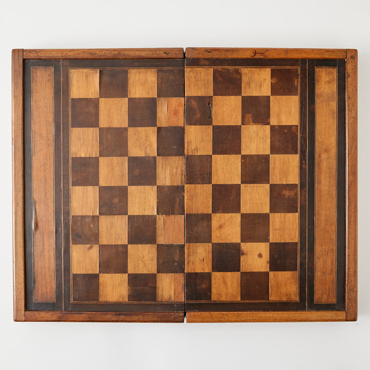 Antique Backgammon and Chess Set, circa 1900