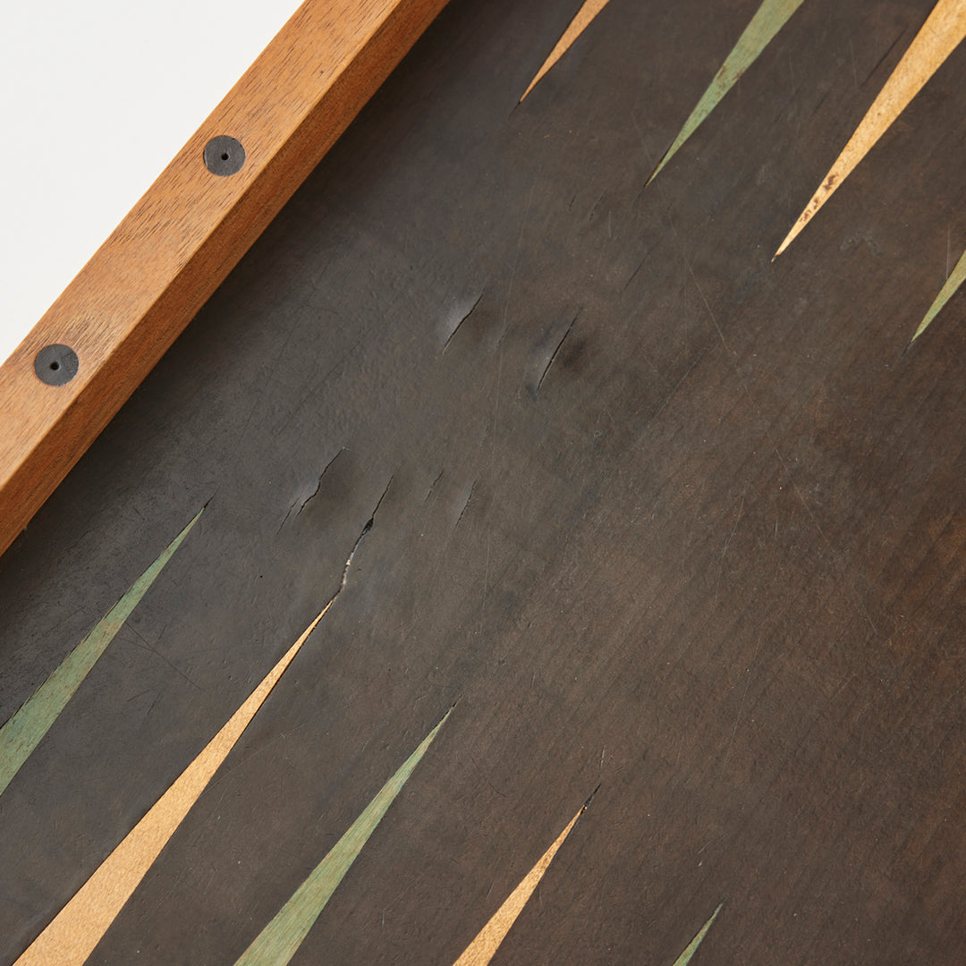 Early 20th Century Marquetry Backgammon and Chess Set