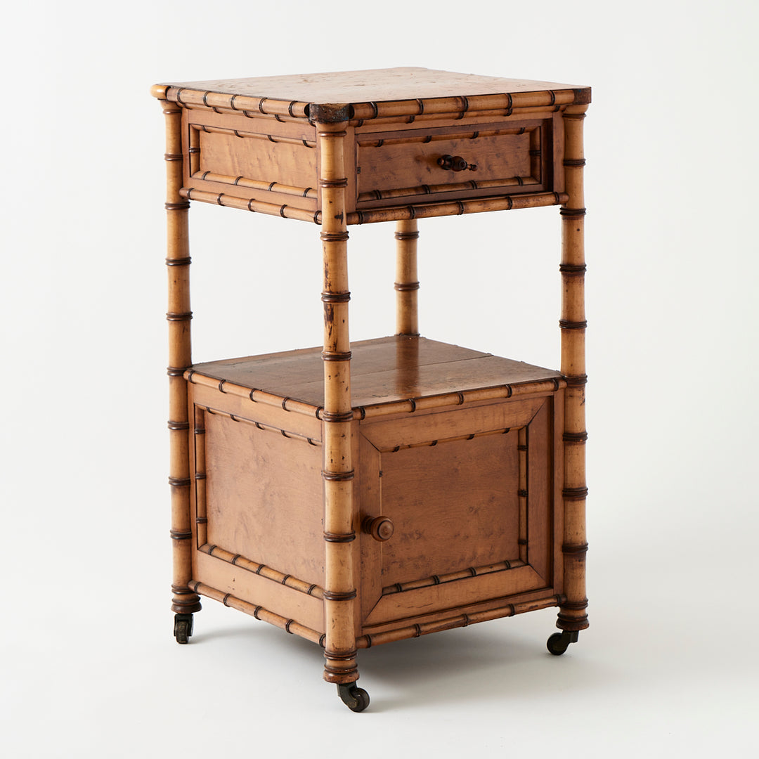 Antique Bamboo Nightstand
