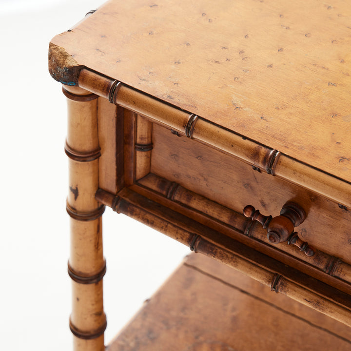 Antique Bamboo Nightstand