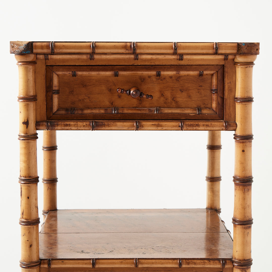 Antique Bamboo Nightstand