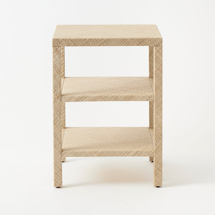 Vintage Grasscloth Tiered Table