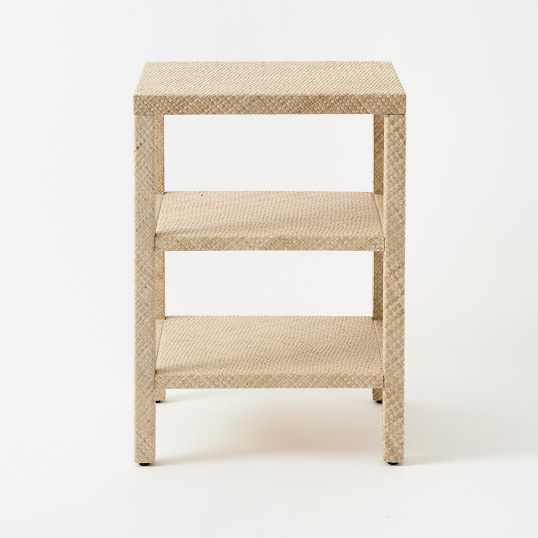Vintage Grasscloth Tiered Table