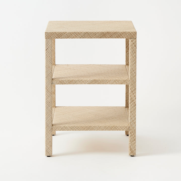 Vintage Grasscloth Tiered Table
