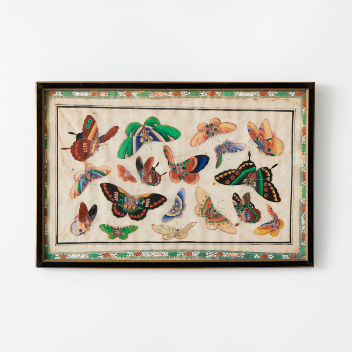 Antique Watercolor Butterfly Study, 19th Century