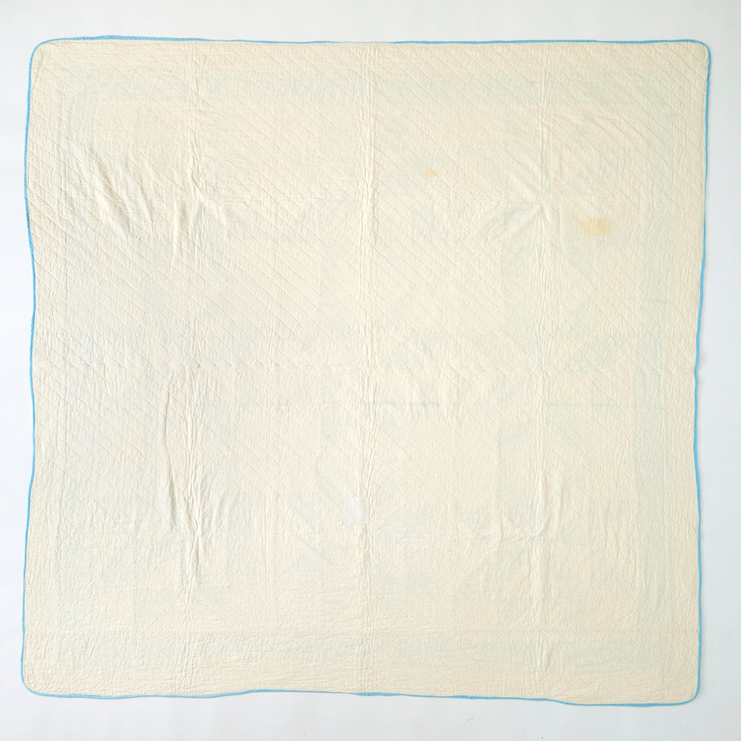 Vintage Blue and White Star Quilt, circa 1940