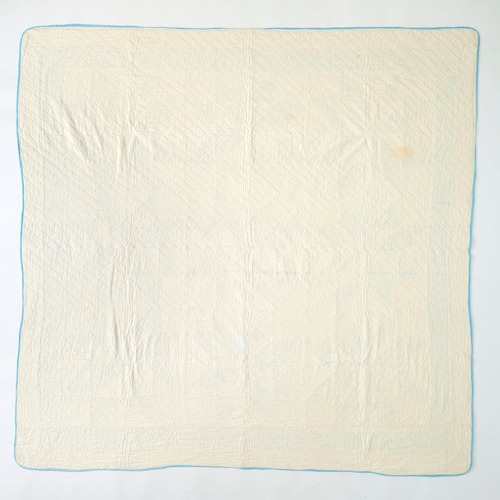 Vintage Blue and White Star Quilt, circa 1940