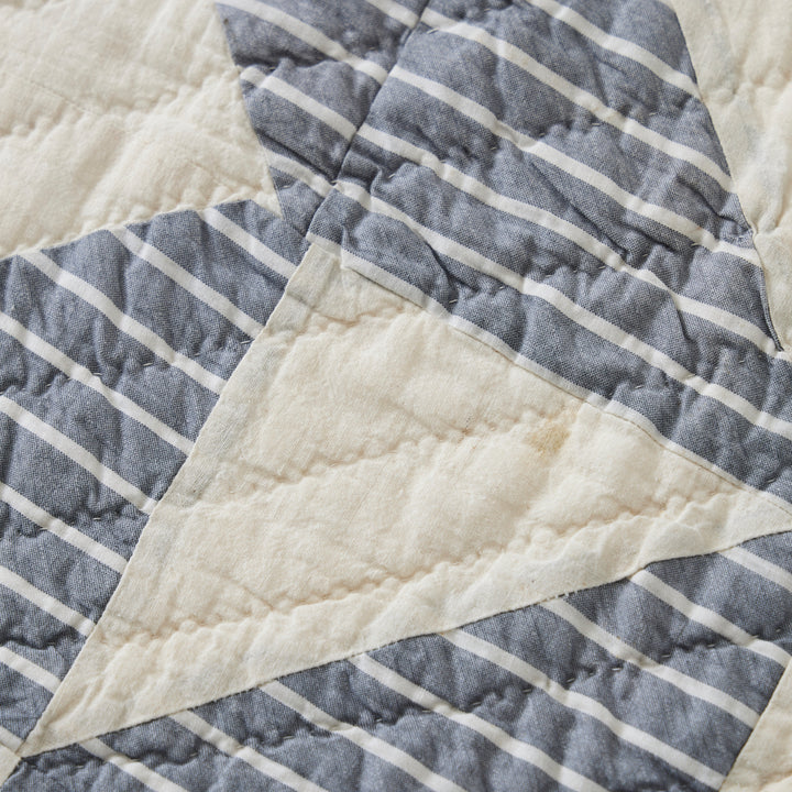 Vintage Blue and White Star Quilt, circa 1940
