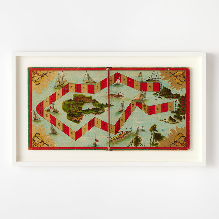 Antique Newport to Block Island Yacht Race Board Game, circa 1891