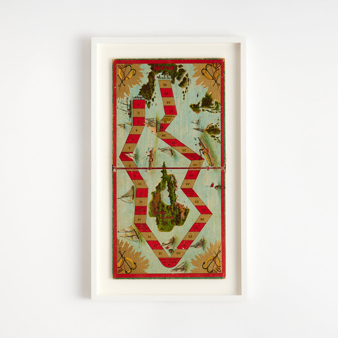 Antique Newport to Block Island Yacht Race Board Game, circa 1891