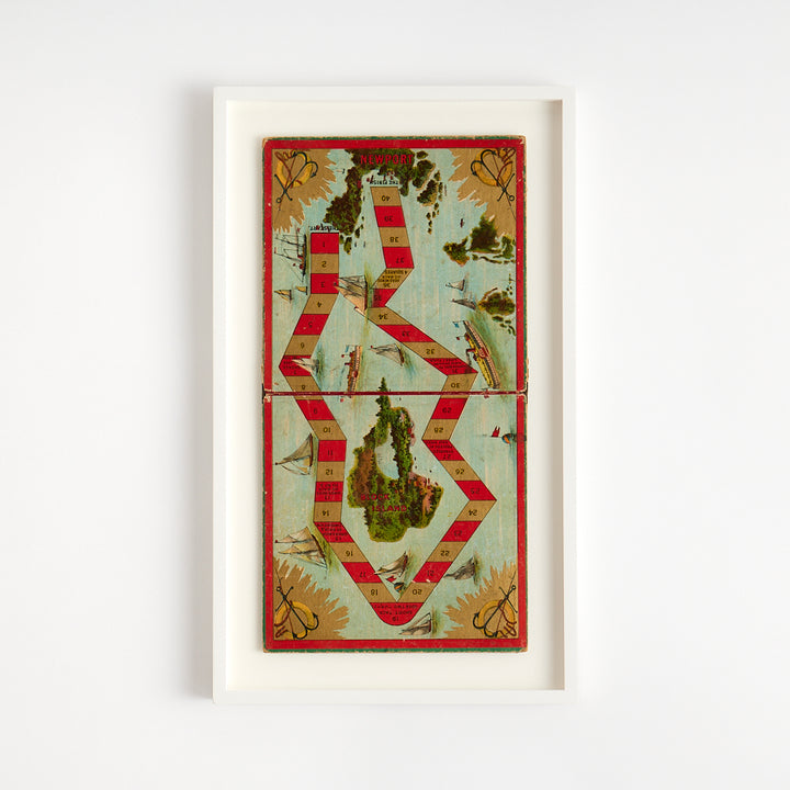 Antique Newport to Block Island Yacht Race Board Game, circa 1891