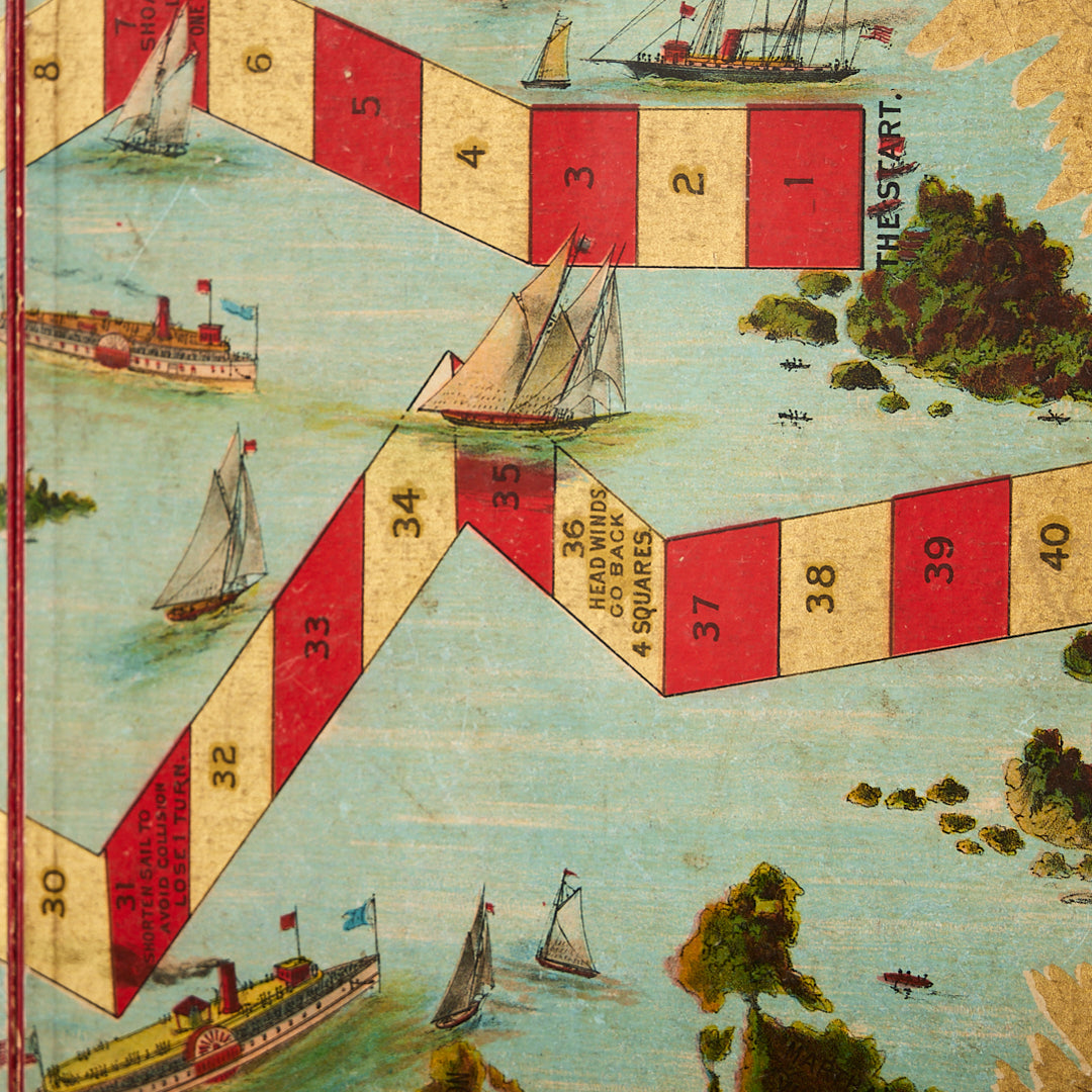 Antique Newport to Block Island Yacht Race Board Game, circa 1891