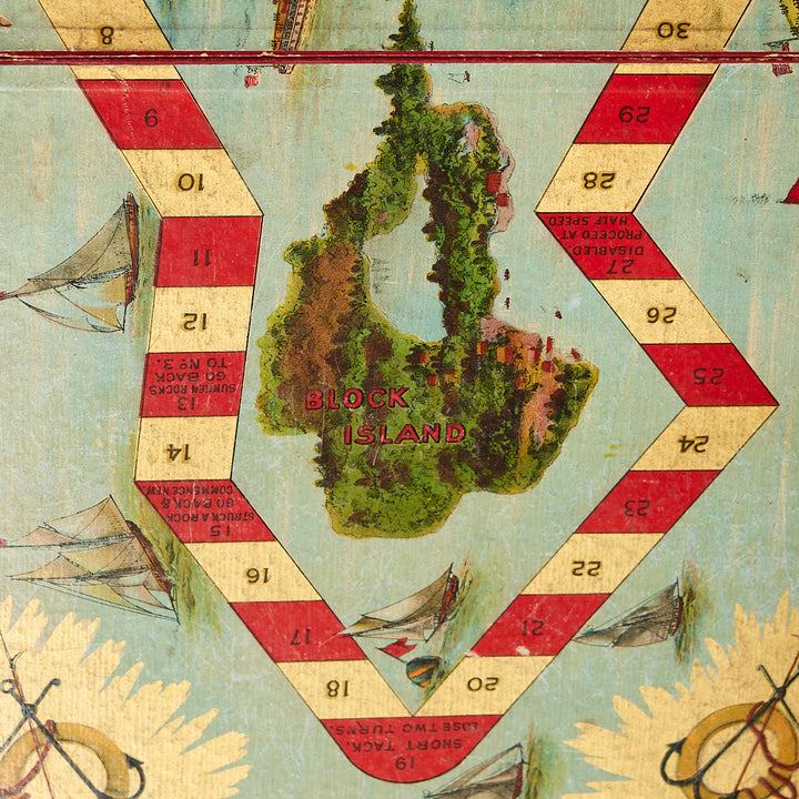 Antique Newport to Block Island Yacht Race Board Game, circa 1891