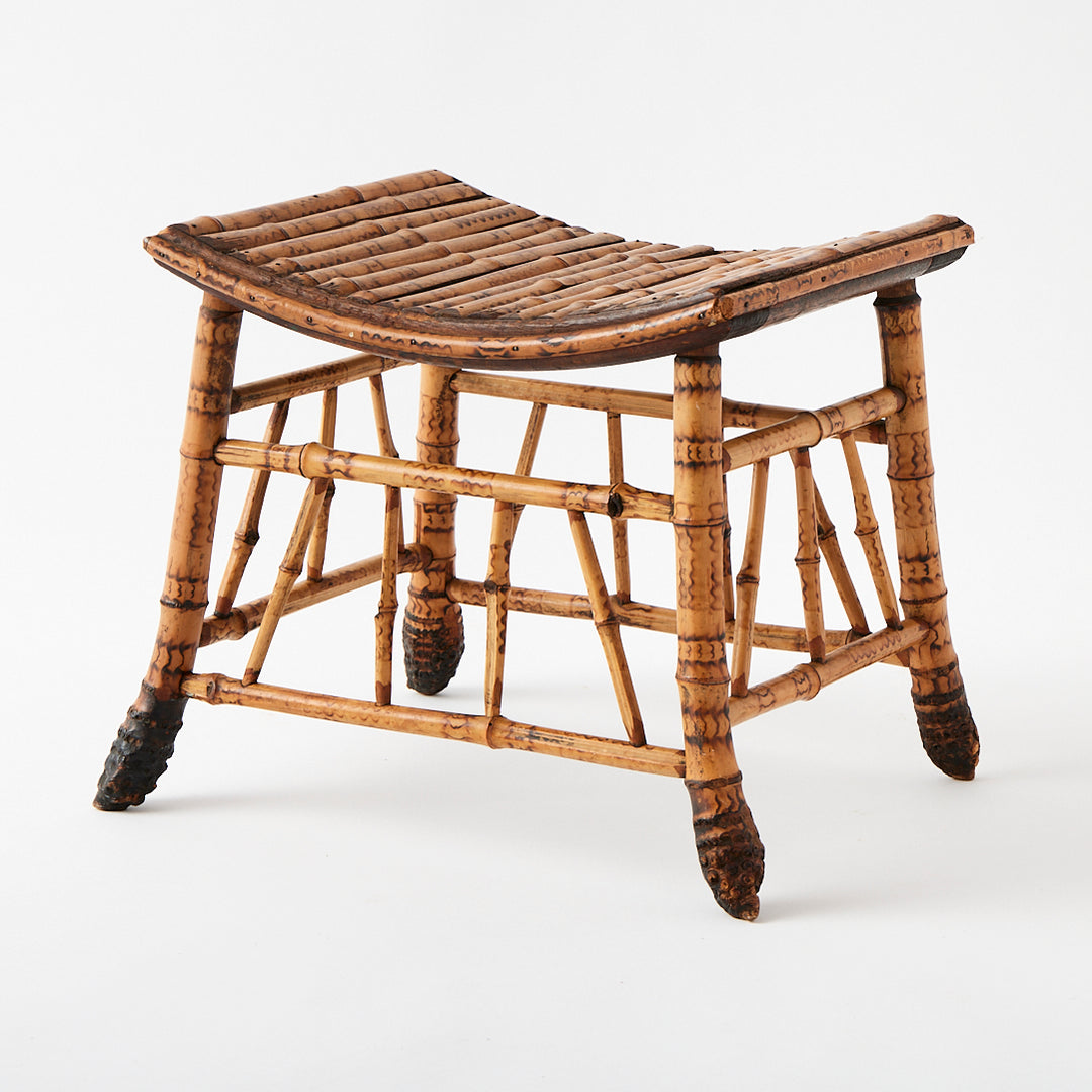 Antique Bamboo Thebes Stool