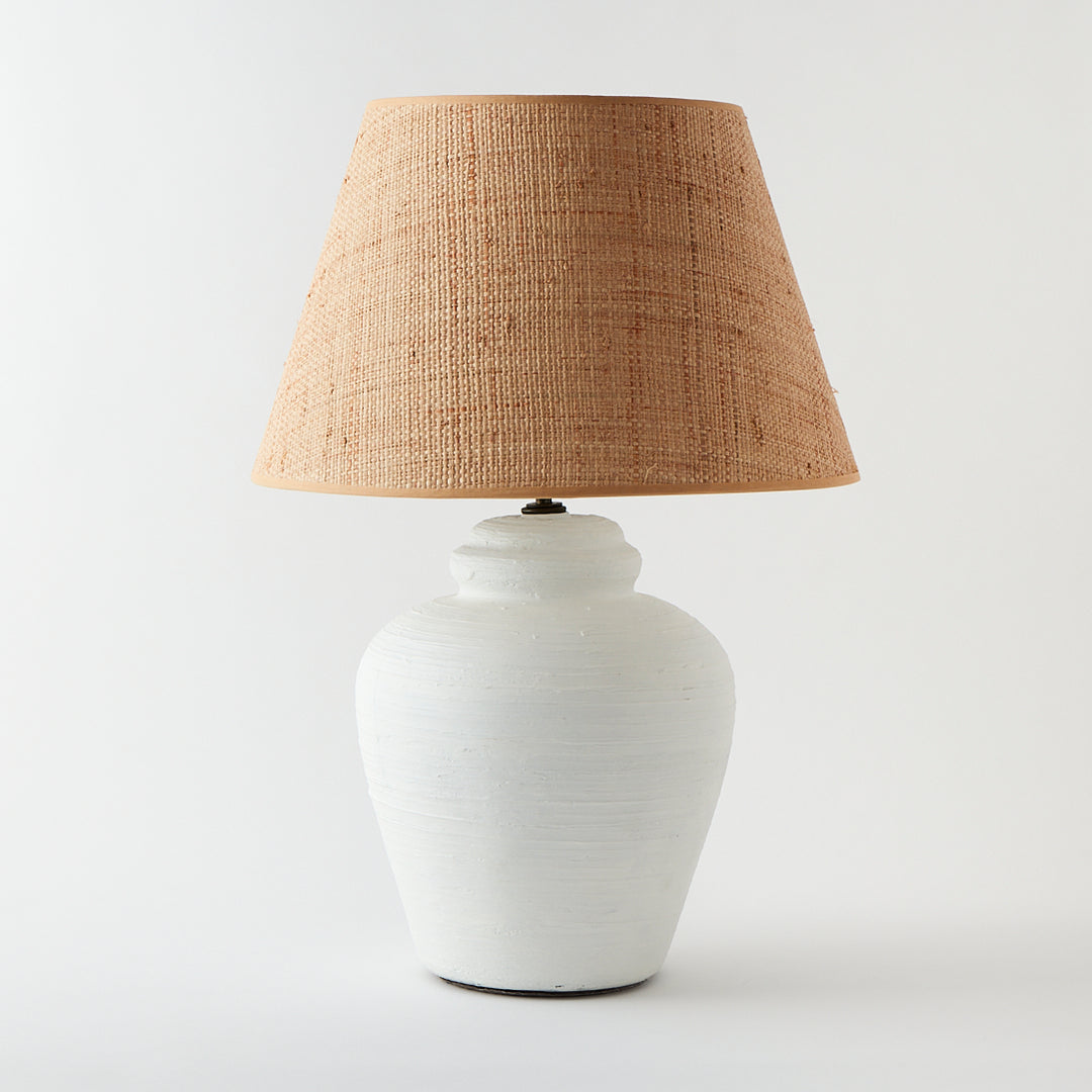 Vintage Ceramic Lamp with Custom Sisal Shade
