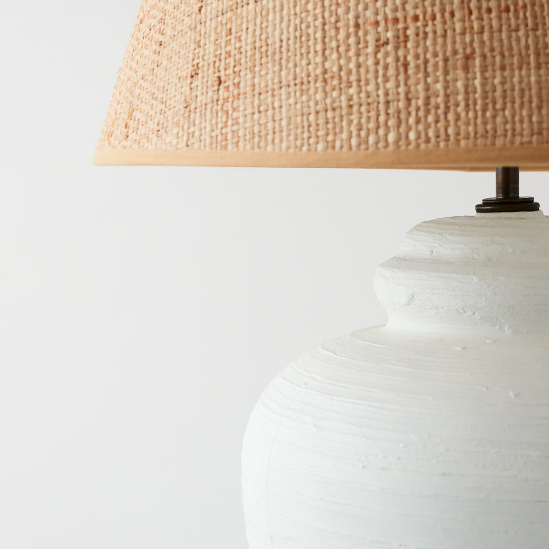 Vintage Ceramic Lamp with Custom Sisal Shade