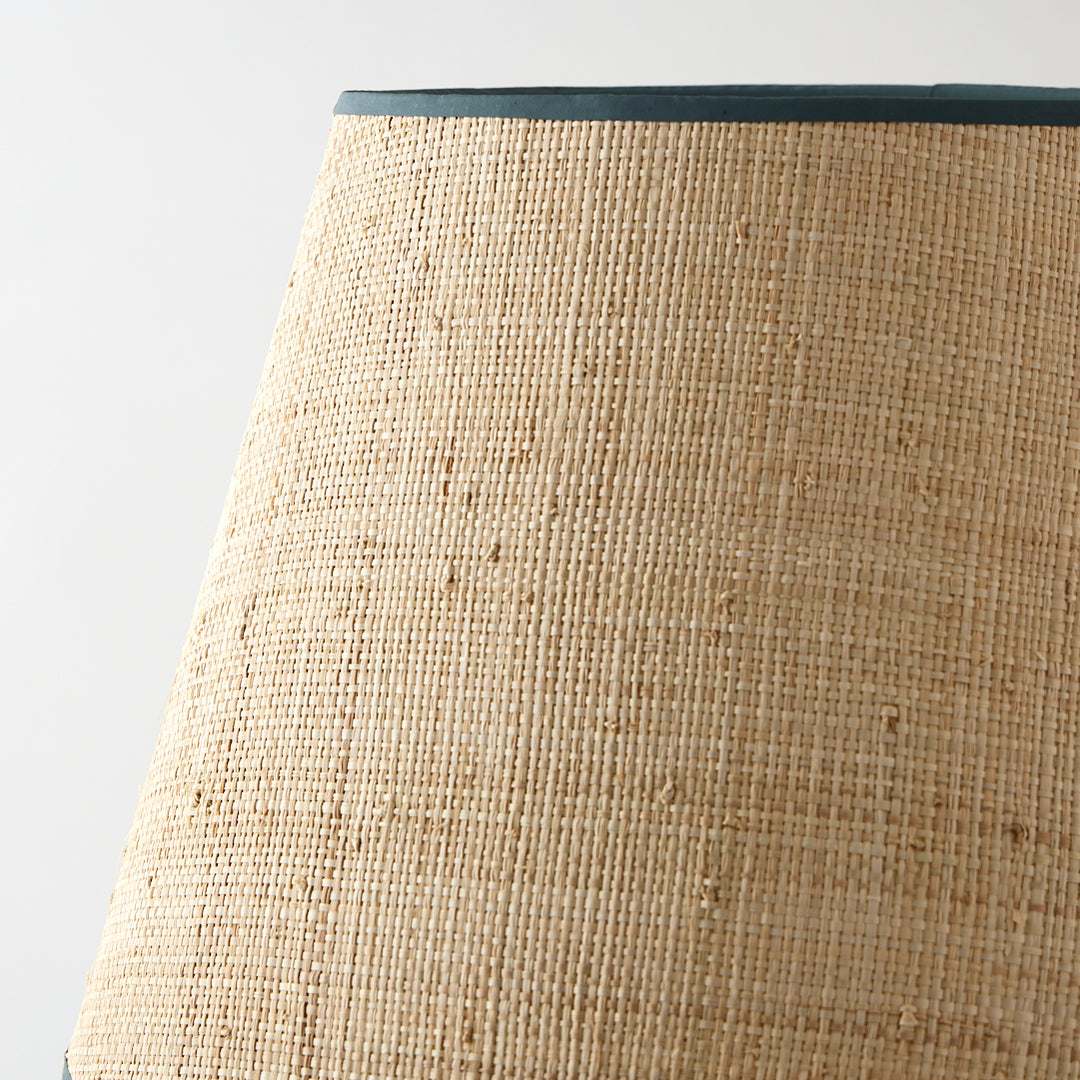 Antique Demijohn Lamp with Custom Raffia Shade