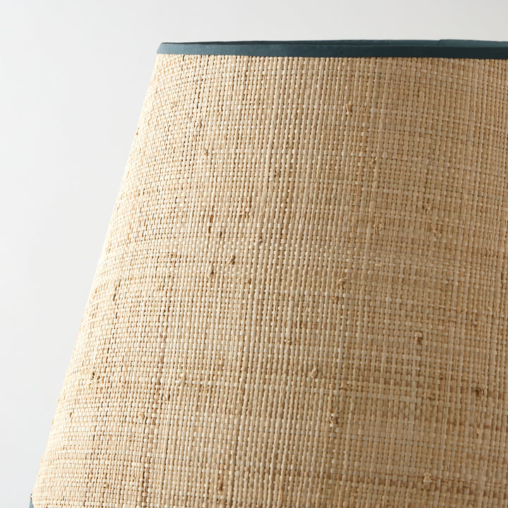 Antique Demijohn Lamp with Custom Raffia Shade