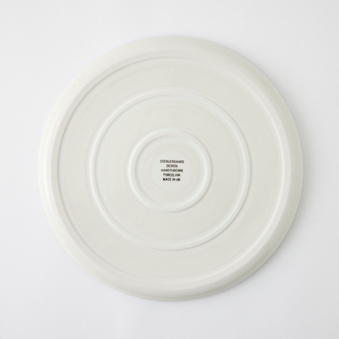 Handmade Dinner Plate with Blue Stripe