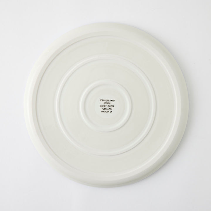 Handmade Dinner Plate with Blue Stripe