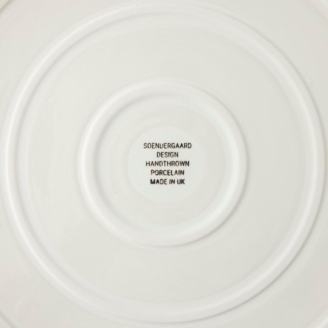 Handmade Dinner Plate with Blue Stripe