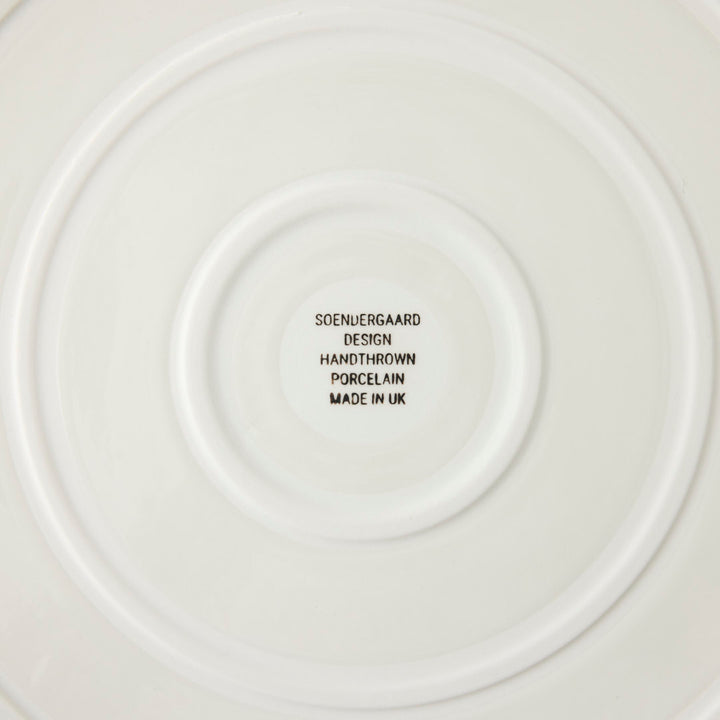 Handmade Dinner Plate with Blue Stripe