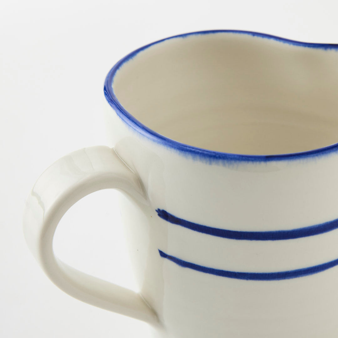 Handmade Jug with Blue Stripe