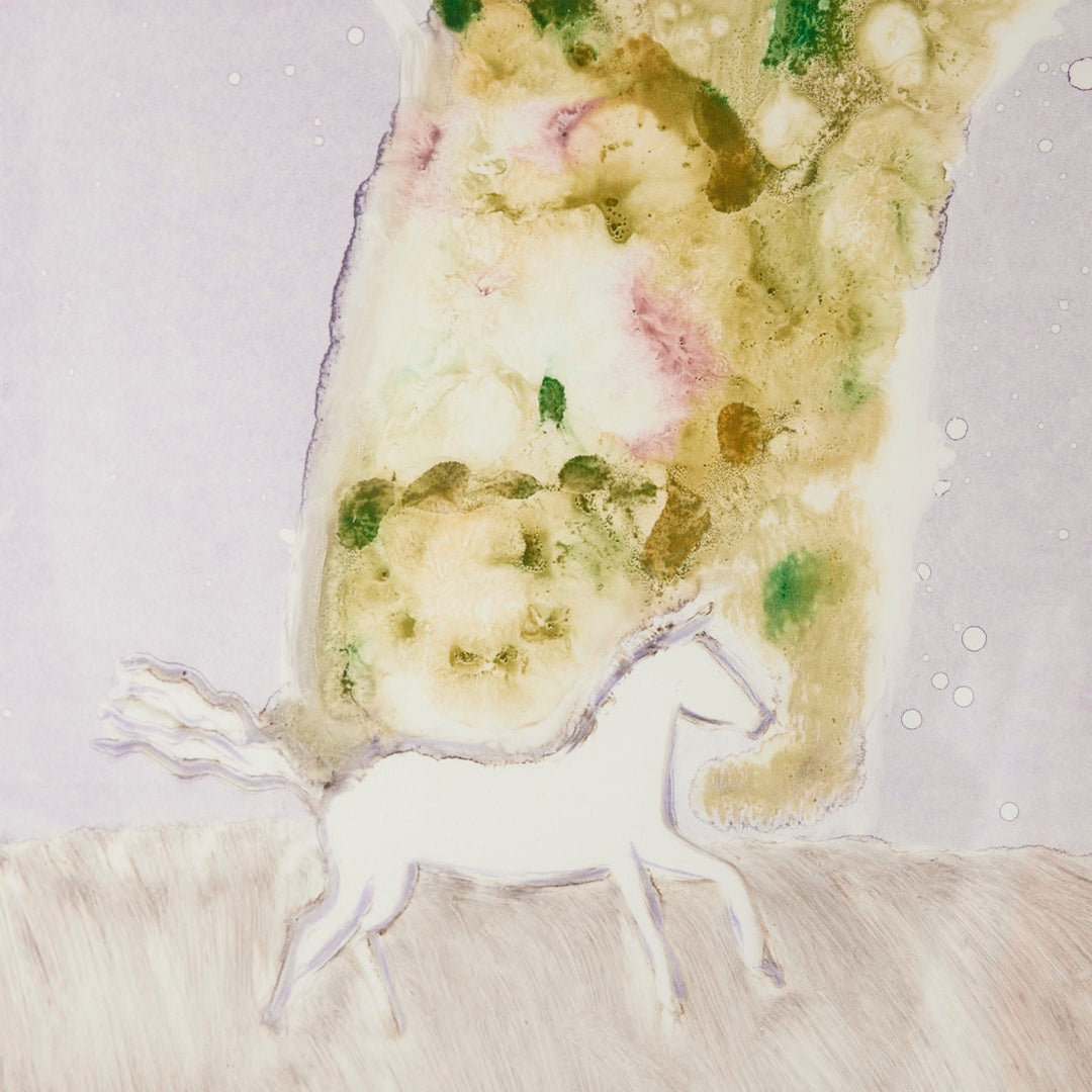Josie Merck, White Horse with Sycamore III