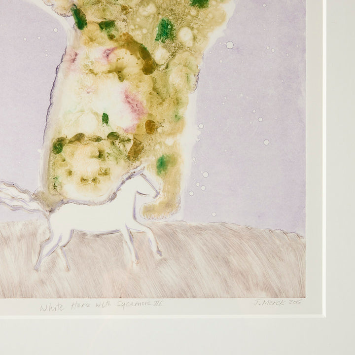 Josie Merck, White Horse with Sycamore III