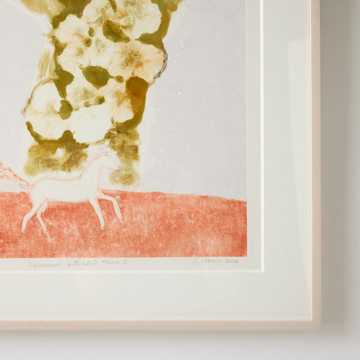 Josie Merck, White Horse with Sycamore II