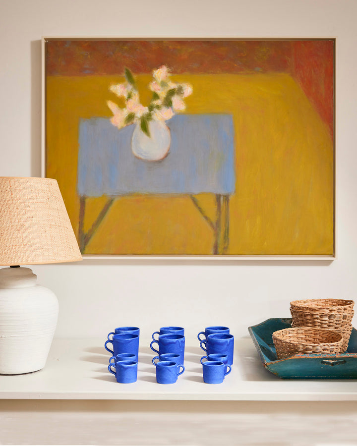 Vintage Ceramic Lamp with Custom Sisal Shade